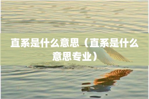 直系是什么意思（直系是什么意思专业）