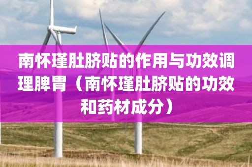 南怀瑾肚脐贴的作用与功效调理脾胃(南怀瑾肚脐贴的功效和药材成分)