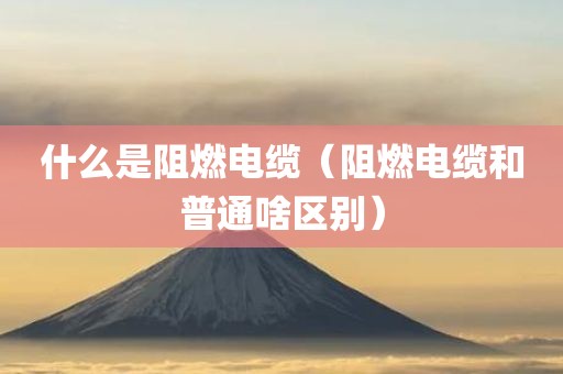 什么是阻燃电缆（阻燃电缆和普通啥区别）