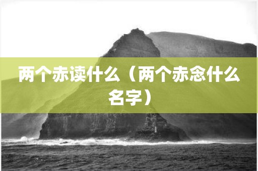 两个赤读什么（两个赤念什么名字）