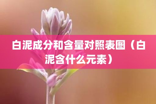 白泥成分和含量对照表图（白泥含什么元素）
