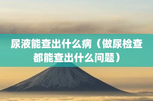 尿液能查出什么病（做尿检查都能查出什么问题）