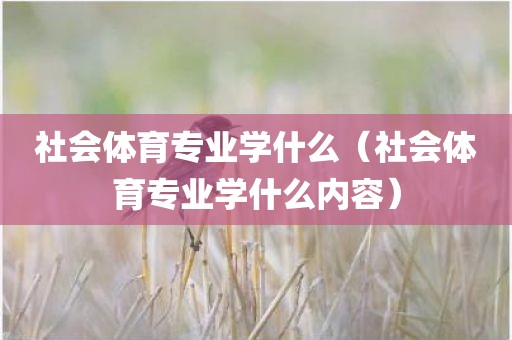 社会体育专业学什么（社会体育专业学什么内容）