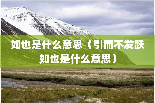 如也是什么意思（引而不发跃如也是什么意思）