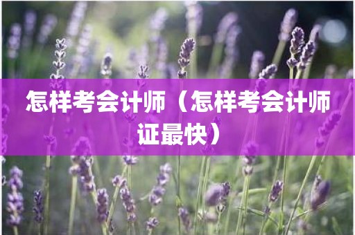怎样考会计师(怎样考会计师证最快) 怎样考会计师(怎样考会计师证最快)