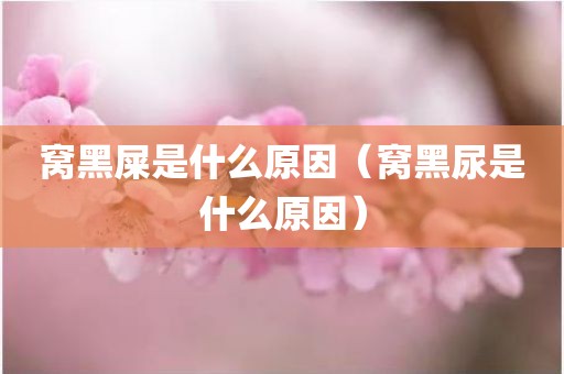 窝黑屎是什么原因（窝黑尿是什么原因）