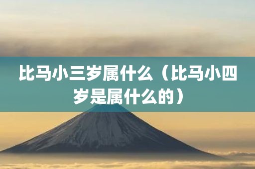 比马小三岁属什么(比马小四岁是属什么的)
