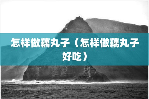 怎样做藕丸子（怎样做藕丸子好吃）
