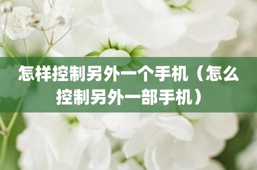 怎样控制另外一个手机（怎么控制另外一部手机）