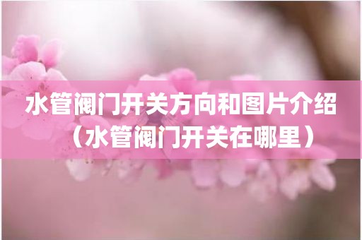 水管阀门开关方向和图片介绍（水管阀门开关在哪里）