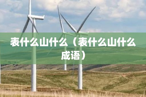 表什么山什么（表什么山什么成语）