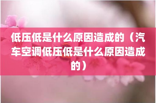 低压低是什么原因造成的（汽车空调低压低是什么原因造成的）
