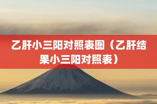 乙肝小三阳对照表图（乙肝结果小三阳对照表）