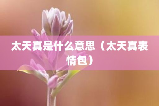 太天真是什么意思（太天真表情包）