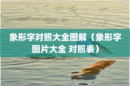 象形字对照大全图解（象形字图片大全 对照表）