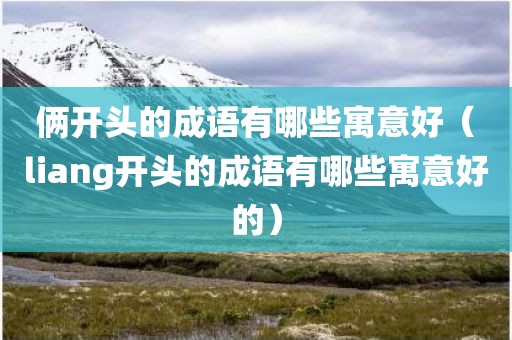 俩开头的成语有哪些寓意好（liang开头的成语有哪些寓意好的）