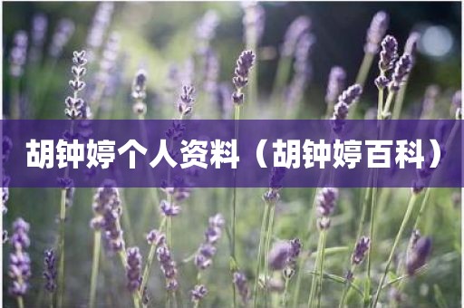 胡钟婷个人资料（胡钟婷百科）