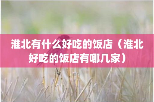 淮北有什么好吃的饭店(淮北好吃的饭店有哪几家)