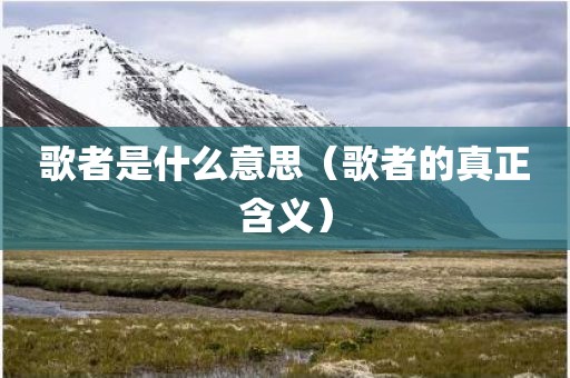 歌者是什么意思（歌者的真正含义）