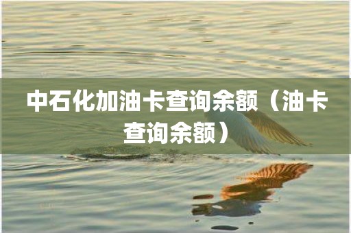中石化加油卡查询余额（油卡查询余额）