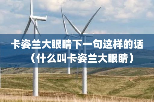 卡姿兰大眼睛下一句这样的话（什么叫卡姿兰大眼睛）