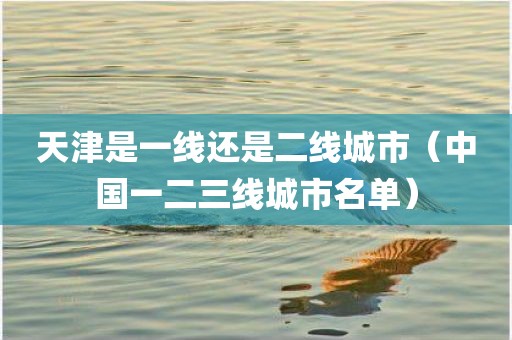 天津是一线还是二线城市（中国一二三线城市名单）