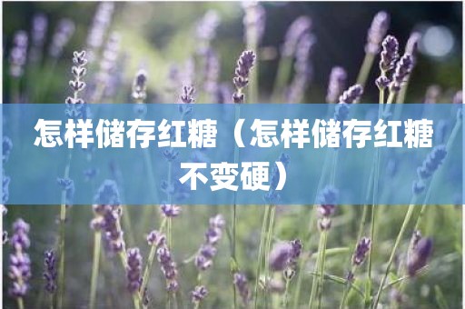 怎样储存红糖（怎样储存红糖不变硬）