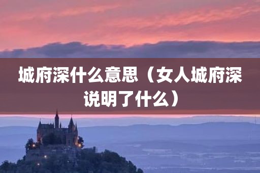 城府深什么意思（女人城府深说明了什么）