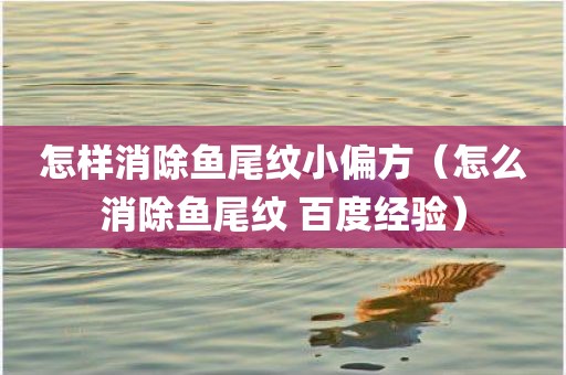 怎样消除鱼尾纹小偏方（怎么消除鱼尾纹 百度经验）