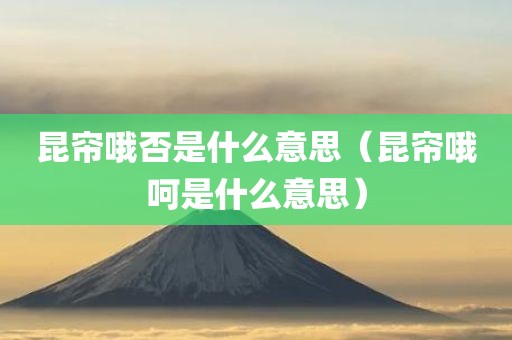 昆帘哦否是什么意思（昆帘哦呵是什么意思）