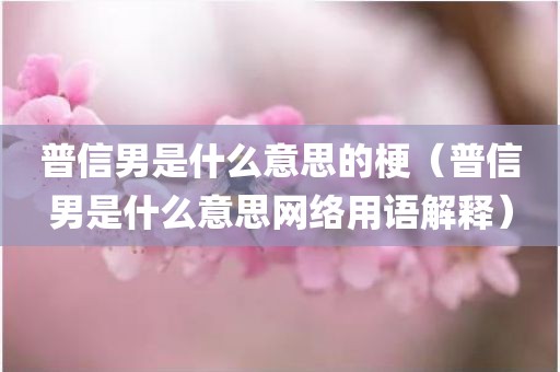 普信男是什么意思的梗（普信男是什么意思网络用语解释）