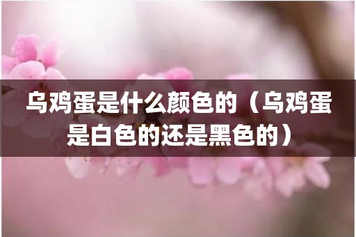 乌鸡蛋是什么颜色的（乌鸡蛋是白色的还是黑色的）