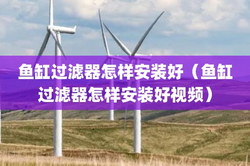 鱼缸过滤器怎样安装好（鱼缸过滤器怎样安装好视频）