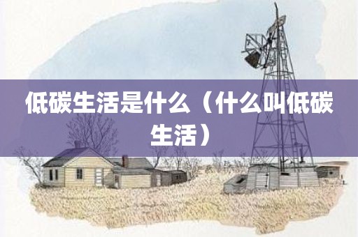 低碳生活是什么（什么叫低碳生活）