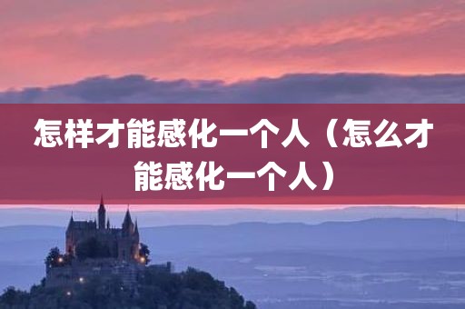 怎样才能感化一个人（怎么才能感化一个人）