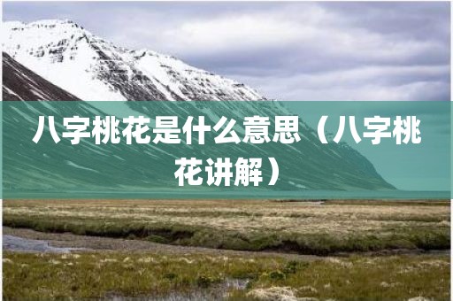 八字桃花是什么意思（八字桃花讲解）