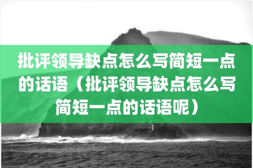 批评领导缺点怎么写简短一点的话语（批评领导缺点怎么写简短一点的话语呢）