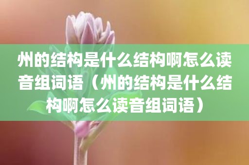 州的结构是什么结构啊怎么读音组词语（州的结构是什么结构啊怎么读音组词语）