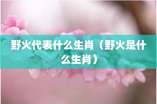 野火代表什么生肖（野火是什么生肖）