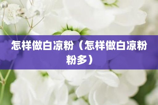 怎样做白凉粉（怎样做白凉粉粉多）