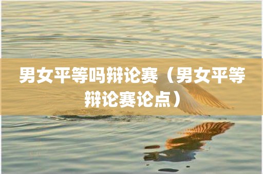 男女平等吗辩论赛（男女平等辩论赛论点）