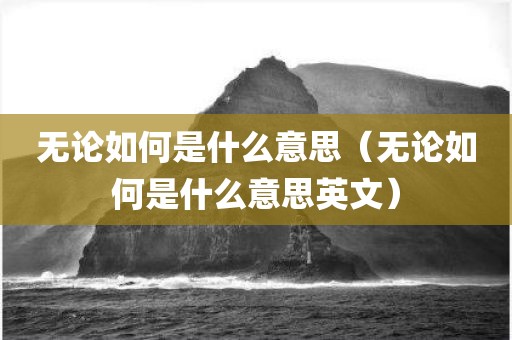 无论如何是什么意思（无论如何是什么意思英文）
