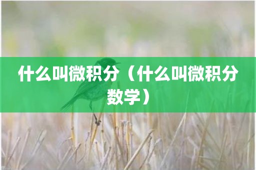 什么叫微积分(什么叫微积分数学) 什么叫微积分(什么叫微积分数学)