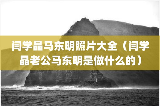闫学晶马东明照片大全（闫学晶老公马东明是做什么的）