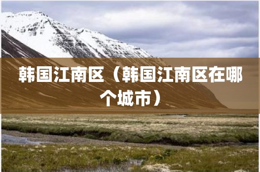 韩国江南区（韩国江南区在哪个城市）