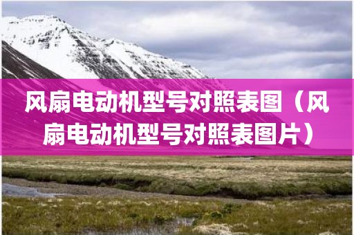 风扇电动机型号对照表图（风扇电动机型号对照表图片）