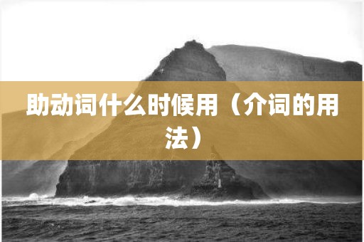 助动词什么时候用（介词的用法）