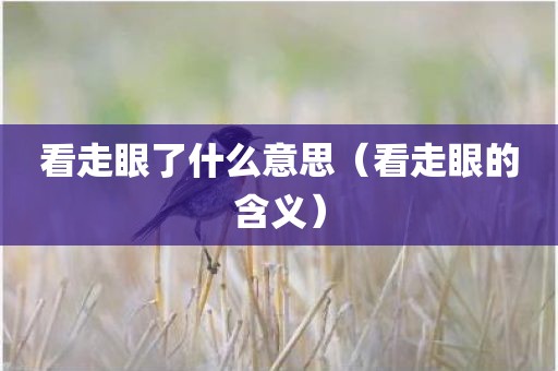 看走眼了什么意思（看走眼的含义）