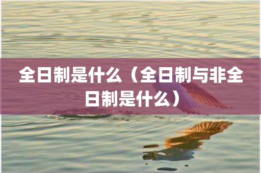 全日制是什么（全日制与非全日制是什么）