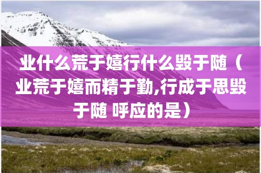 业什么荒于嬉行什么毁于随（业荒于嬉而精于勤,行成于思毁于随 呼应的是）
